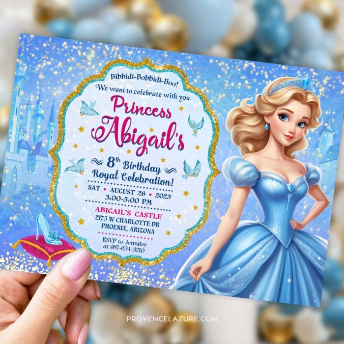 Cinderella invitation for Princess Birthday Party