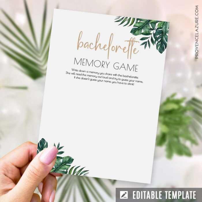 Tropical Bachelorette Memory Game