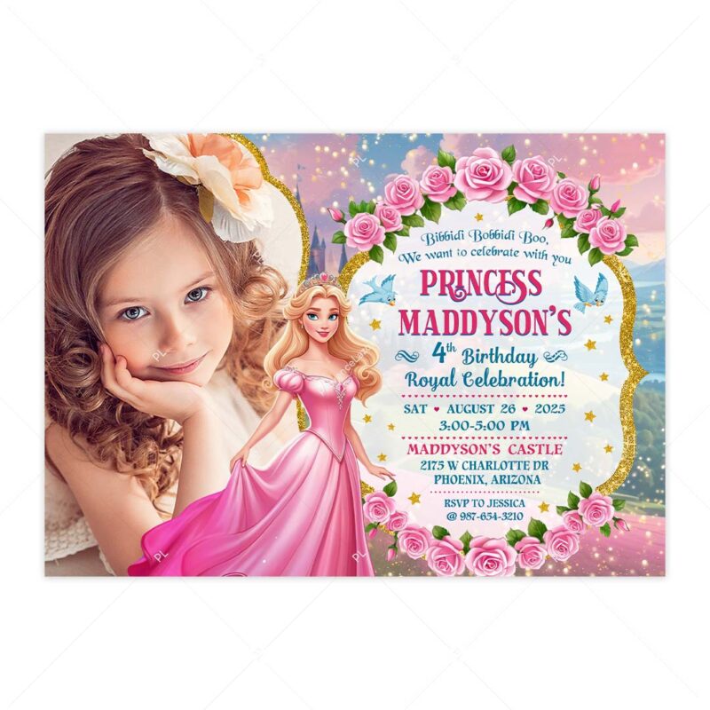 Aurora invitation for Princess Birthday Party
