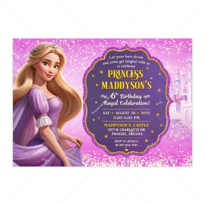 Rapunzel Birthday Invitation