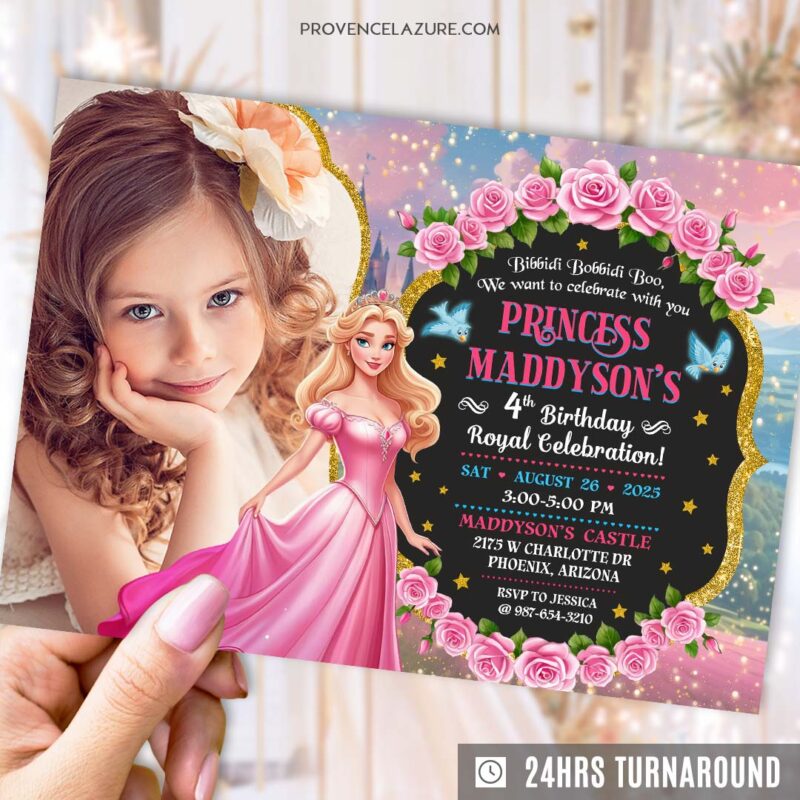 Aurora invitation for Princess Birthday Party