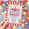 Circus invitation for Carnival Birthday Party