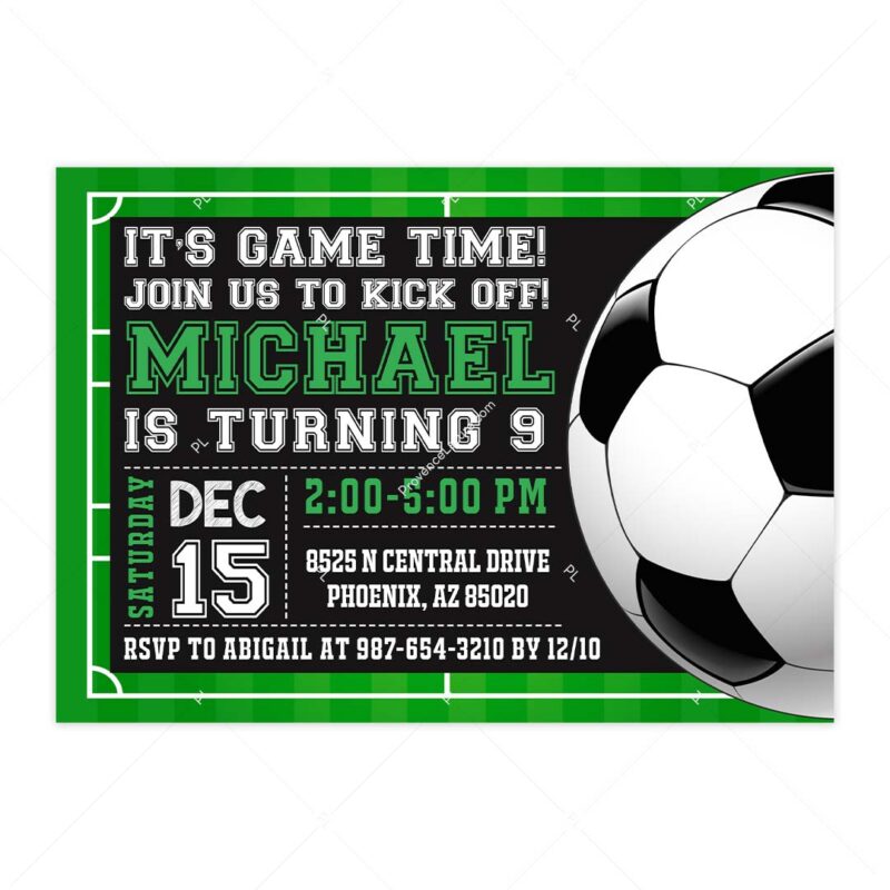 Printable Soccer Invitation for Birthday Party