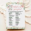 Girl Elephant Baby Shower Game Whats in Your Purse