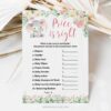 Girl Elephant Baby Shower Game Price Is Right Printable