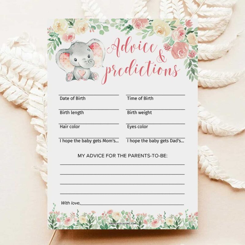 Girl Elephant Baby Shower Game Predictions and Advice