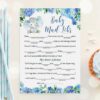 Boy Elephant Baby Shower Game Baby Mad Libs