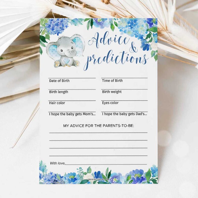 Boy Elephant Baby Shower Game Predictions and Advice