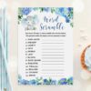 Boy Elephant Baby Shower Game Word Scramble Printable