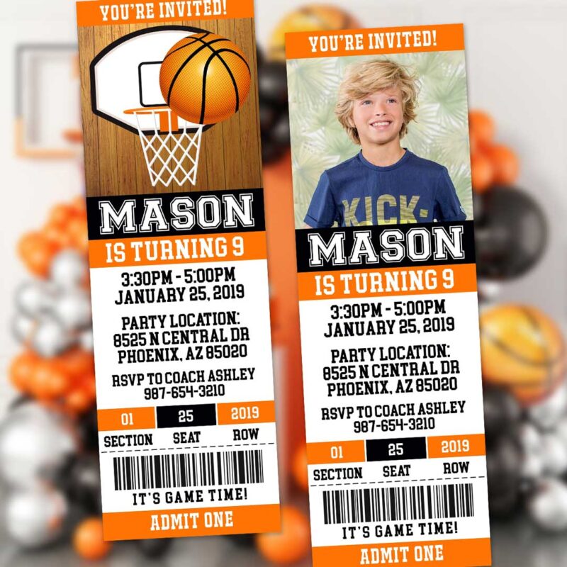 Basketball Ticket Invitation - Unforgettable Basketball Birthday Party!