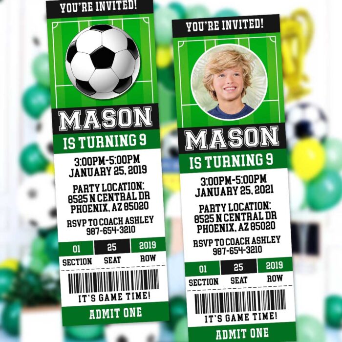 Soccer Ticket Invitation - Soccer Birthday Party!